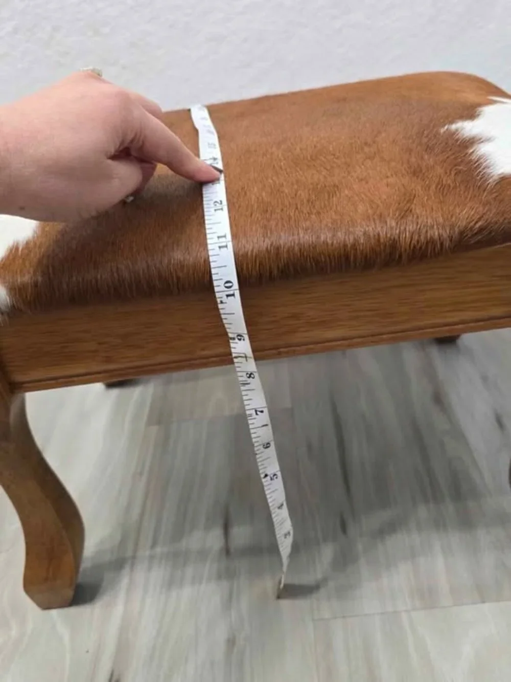 Genuine Cowhide Herefored Footstool